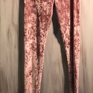 Rose Gold Velvet Glitter Leggings